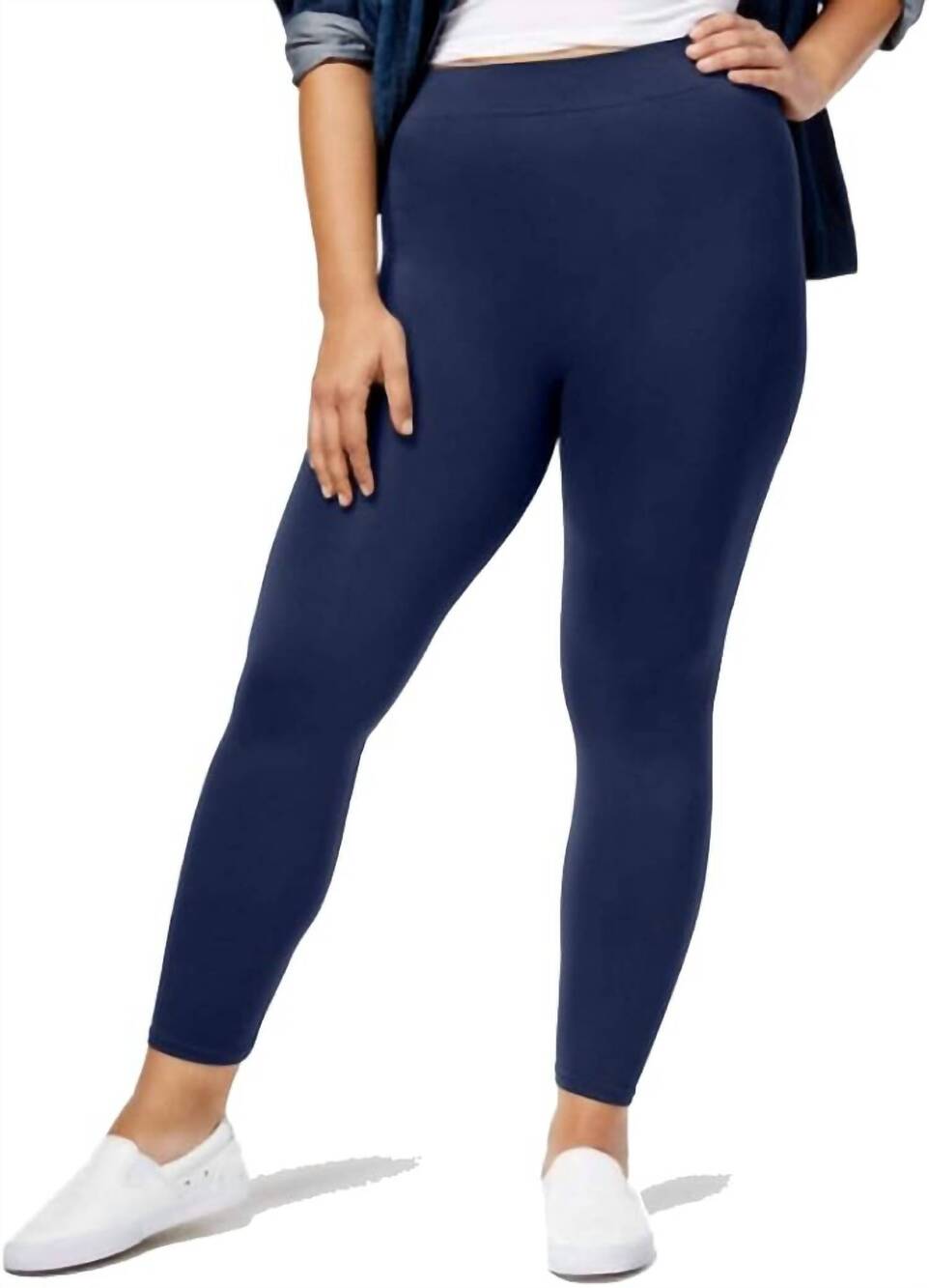 NEW FIRST LOOK women's plus seamless leggings in navy